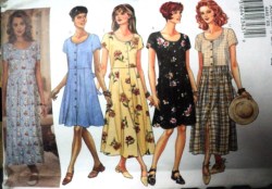 4440 BUTTERICK SS BUTTON DOWN DIRNDL/ FLARE DRESS LENGTHS PATTERN XS-XL 2 SIZES CHOICE